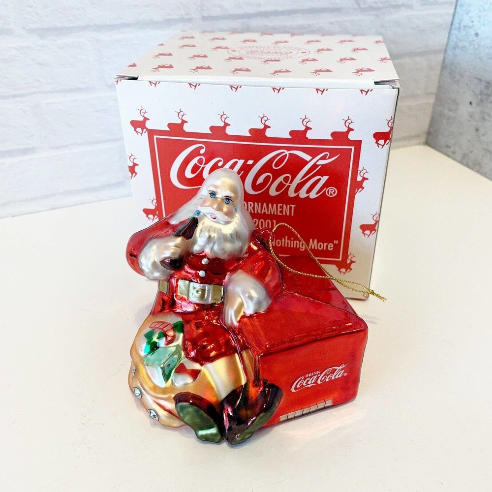 Coca Cola Glass Santa Christmas Ornament 1941 THIRST ASKS FOR NOTHING MORE 2001
